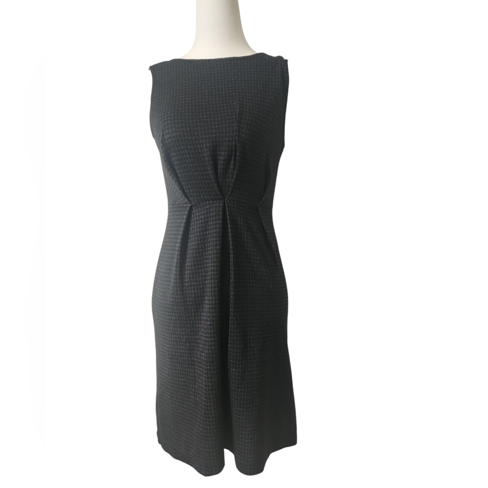 Merona Black/Gray Houndstooth Patterned Sleeveless Sheath Dress Size XS